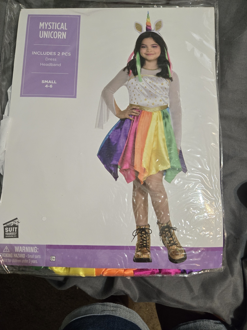 Mystical Unicorn Kids Costume - Rainbow Dress & Headband
